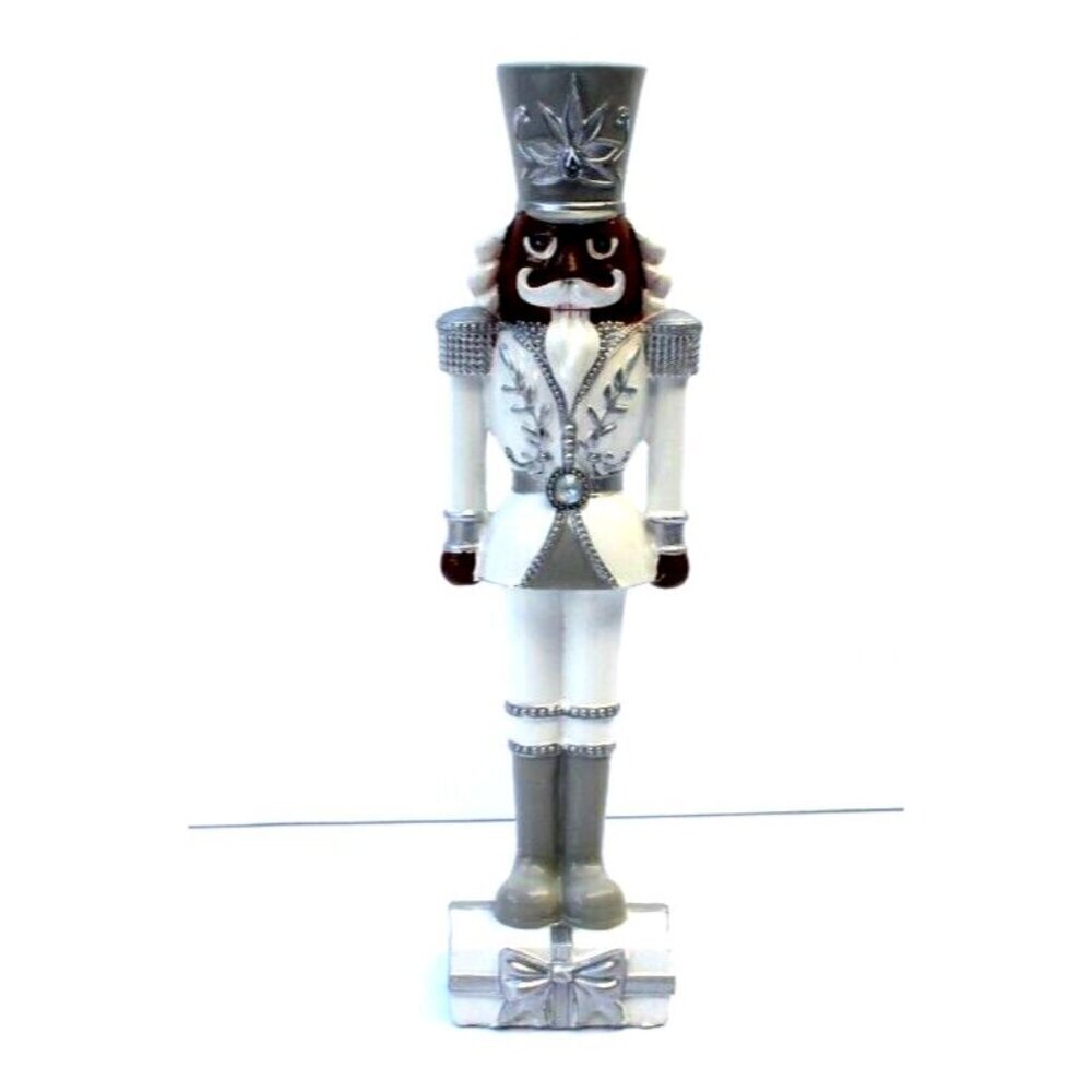 New Silver / White Dark Skin Nutcrackers Toy Solider Christmas Room Decor Figure